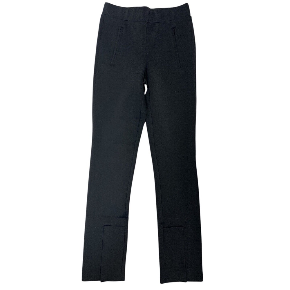 Good American Scuba Slim Black Split Zip Leg Zip Pockets Stretch Small Size‎ 1